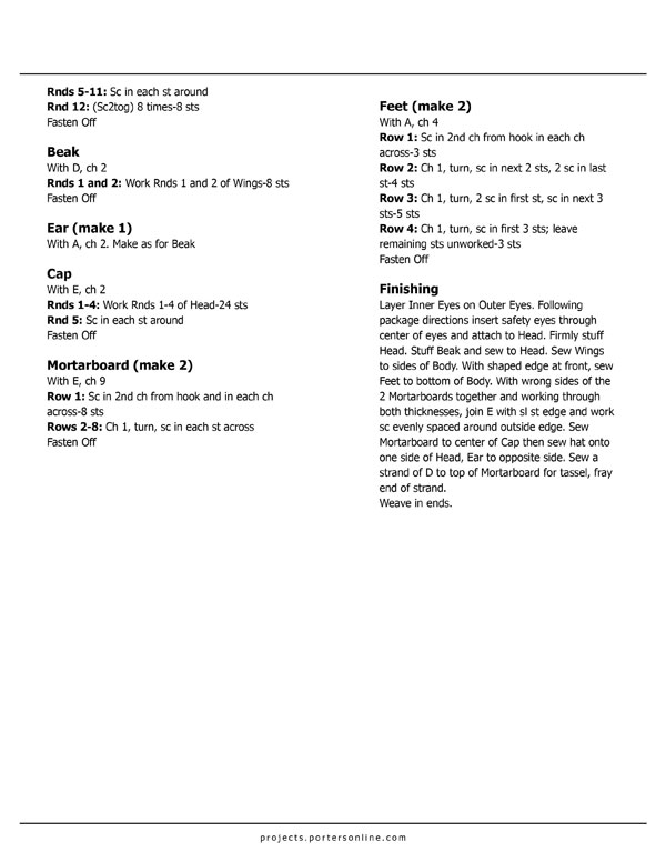 Text Amigurumi Graduation Owl