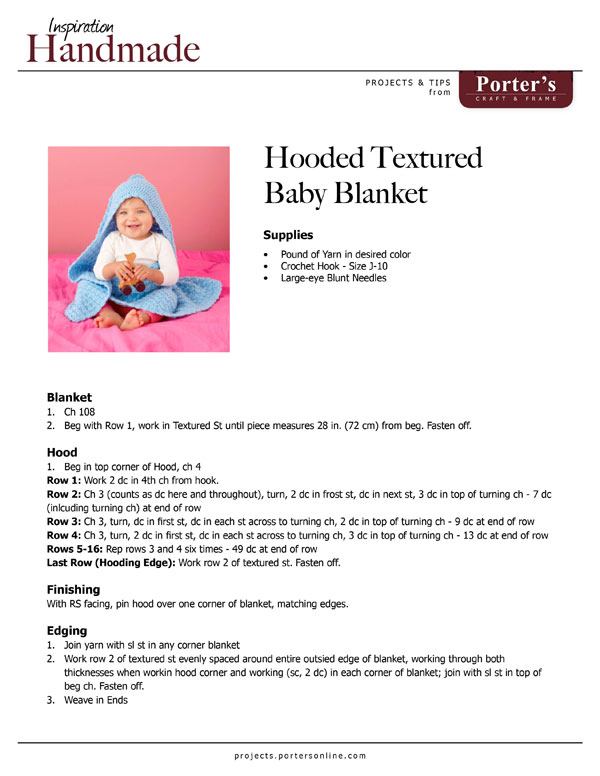 Hooded Textured Baby Blanket